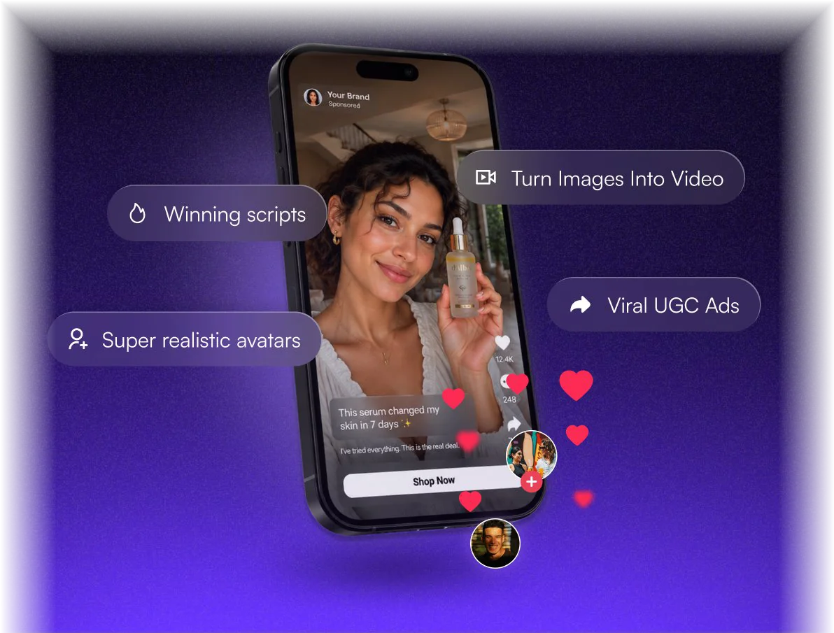 Addrop app generating a UGC-style video ad